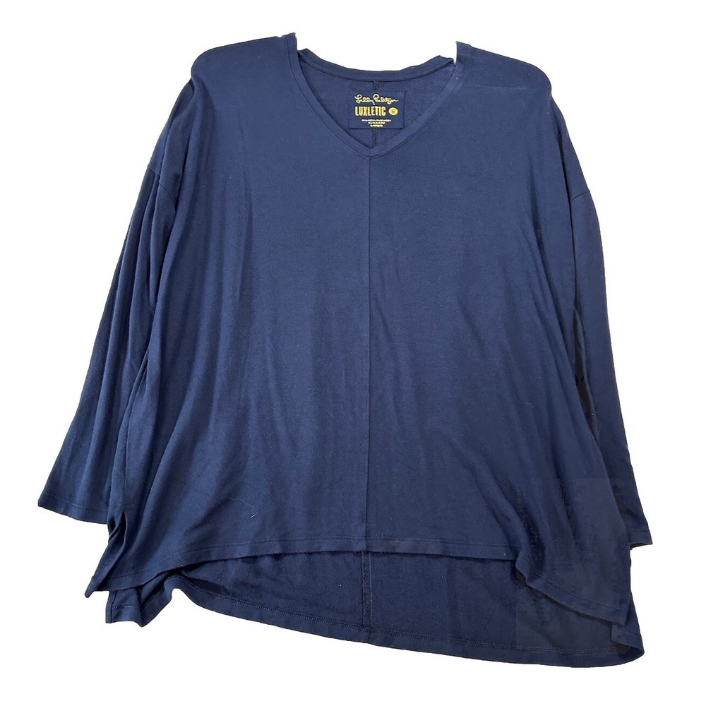 Lily Pulitzer Womens Size S Blue Luxletic Long Sleeve V-Neck Pullover Top (S8)